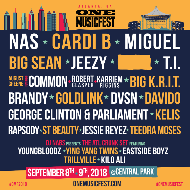 ONE MUSIC FESTIVAL 2018 Lineup