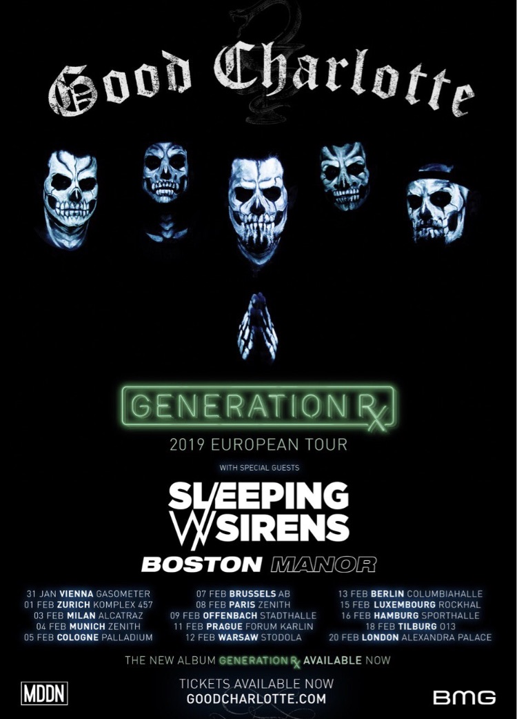 Sleeping With Sirens Announced As Support For Good Charlotte on European Tour