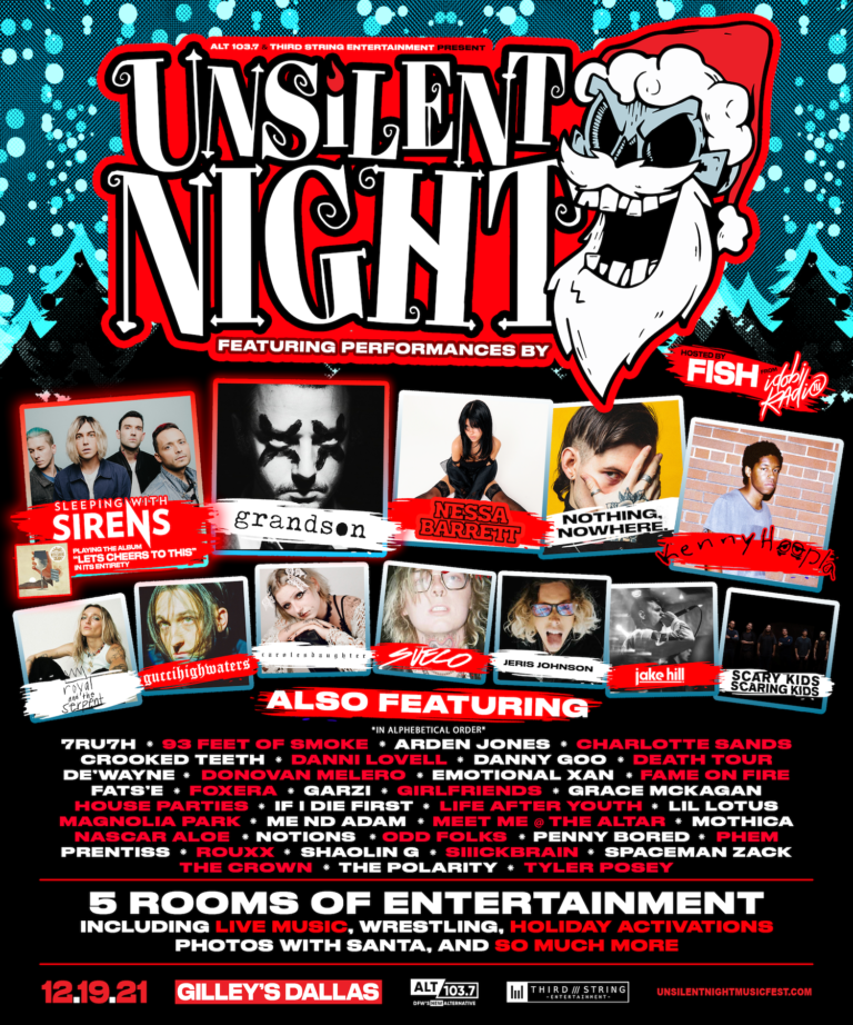 Unsilent Night Announces its FINAL Lineup with Sleeping With Sirens, grandson, Nessa Barrett, and more!