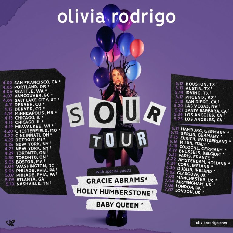 Olivia Rodrigo announces massive Sour tour for 2022