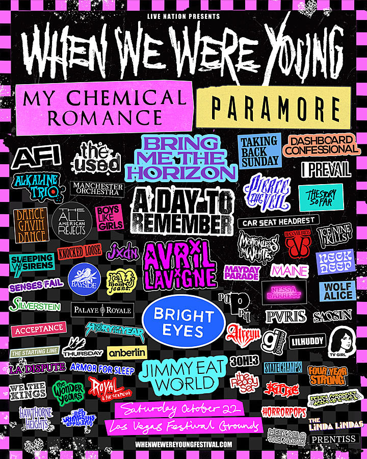 My Chemical Romance and Paramore to headline stacked When We Were Young festival