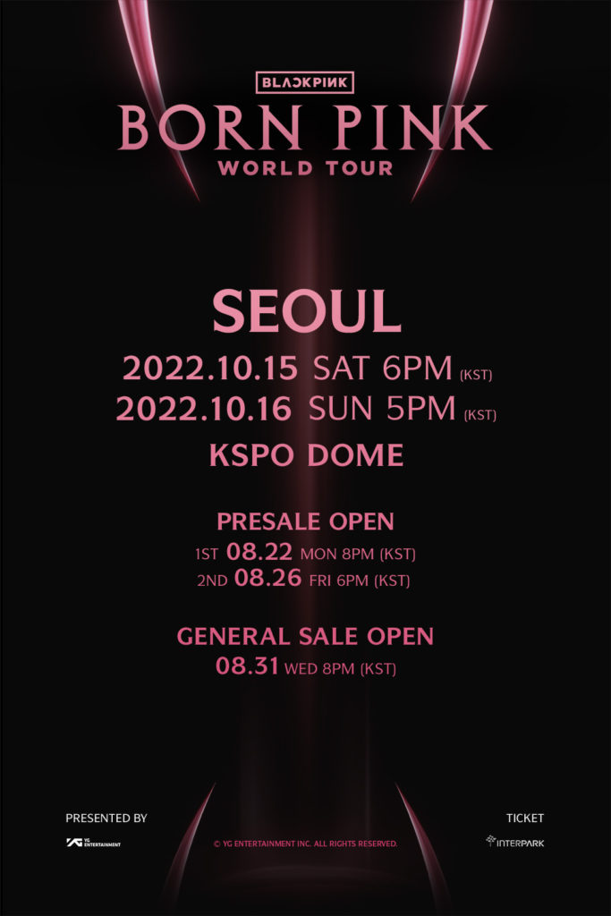 Seoul Tour dates for BLACKPINK's BORN PINK Tour