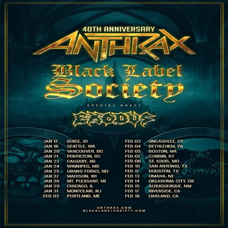 Anthrax, Black Label Society & Exodus Announce 2023 Tour Dates