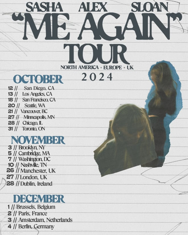 Sasha Alex Sloan Unveils North American and European Dates for The “Me Again” Tour