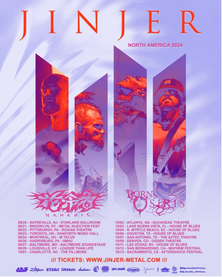 JINJER Announces North American Tour Featuring Hanabie and Born Of Osiris, with Exclusive Sneak Peek of New Material