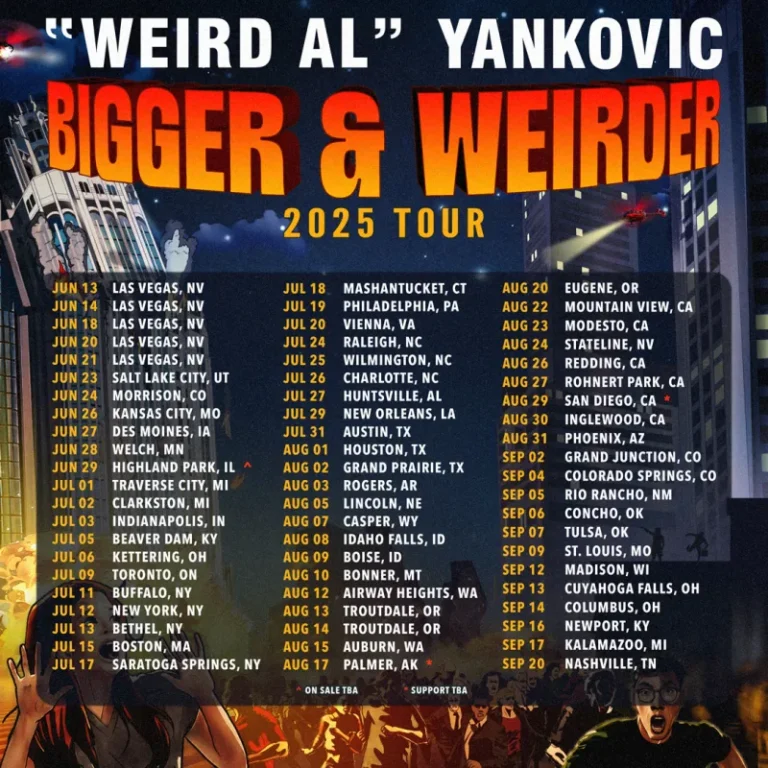 “Weird Al” Yankovic announces 2025 ‘Bigger & Weirder’ U.S. Tour featuring Puddles Pity Party