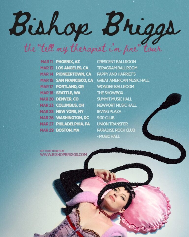 Bishop Briggs announces “tell my therapist i’m fine” tour days before album release