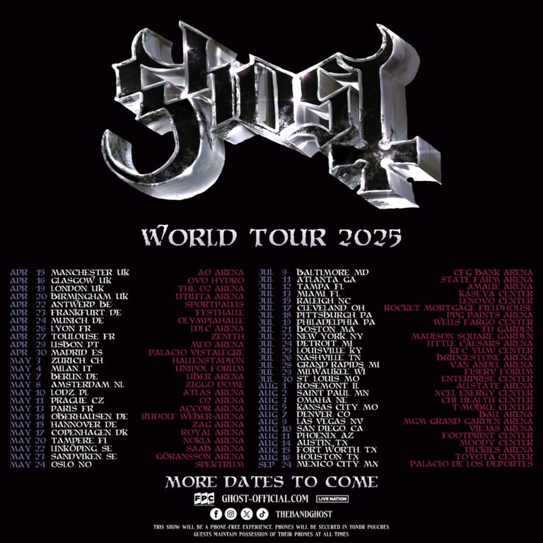 GHOST announces 2025 world tour kicking off April 15