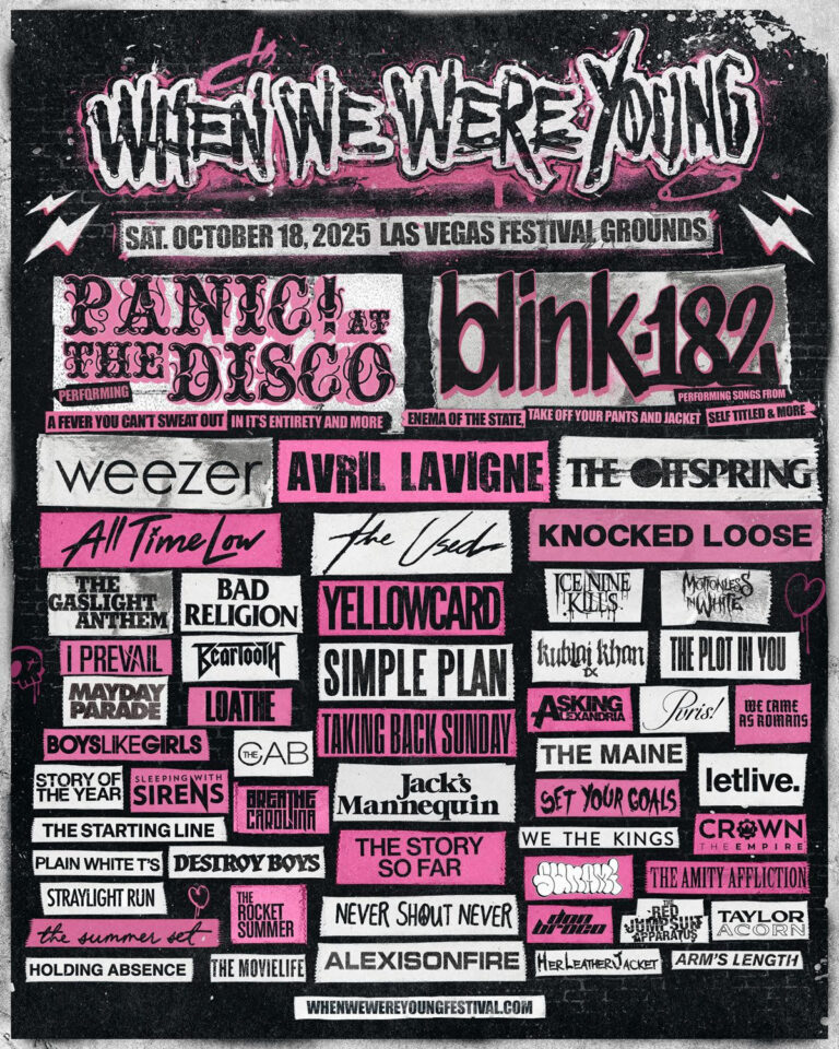 Panic! At The Disco & blink-182 to headline When We Were Young ’25