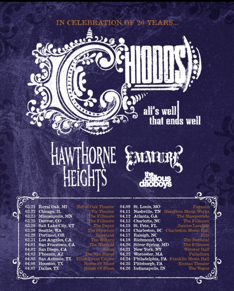 Chiodos is celebrating the 20th anniversary of All’s Well That Ends Well