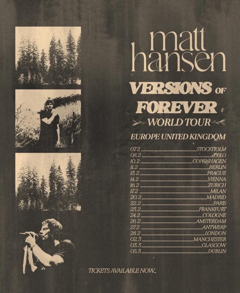 Matt Hansen is kicking of the ‘Versions of Forever World Tour’ in February