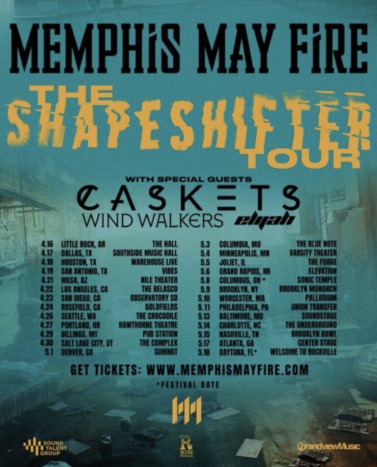 Memphis May Fire is going on tour next spring for ‘THE SHAPESHIFTER TOUR’