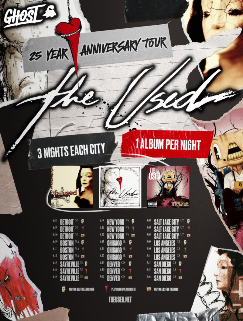 The Used announce 25th anniversary tour for 2025