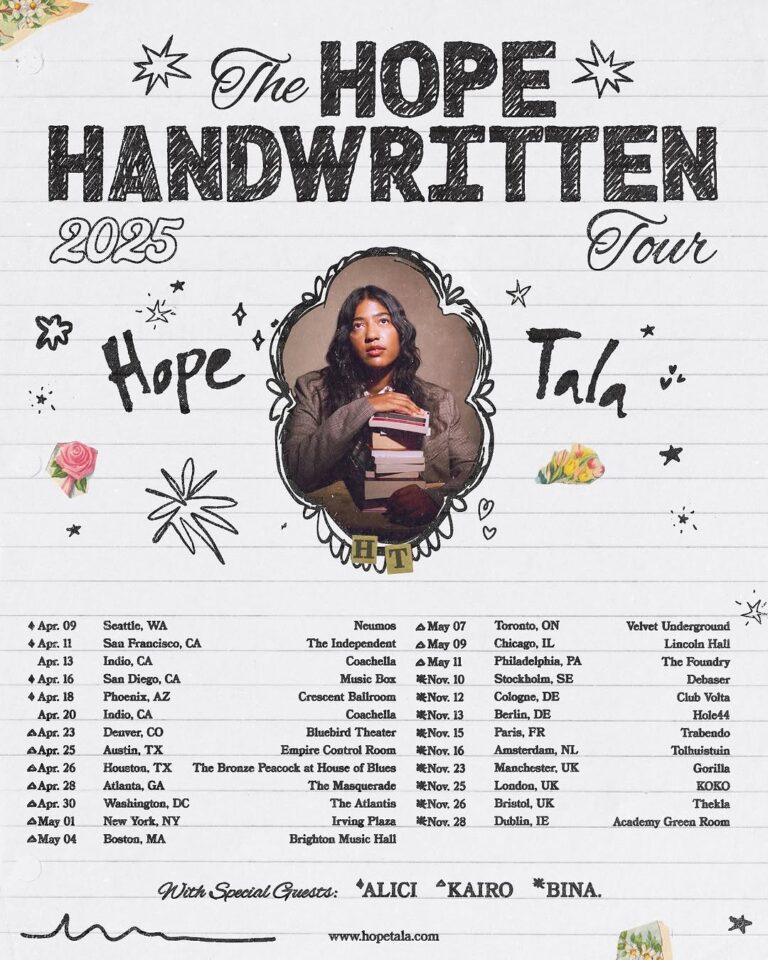 Hope Tala’s “Hope Handwritten Tour” comes to a city near you