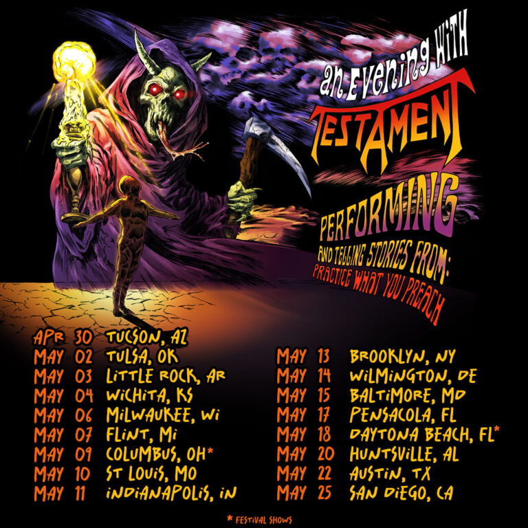 Spend ‘An Evening with Testament’ in a city near you this May